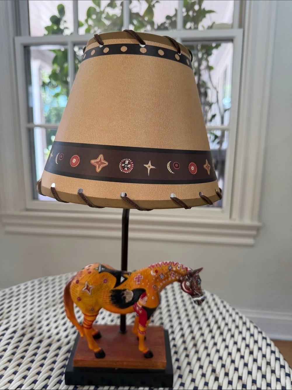 Hand-Painted Yellow Horse Table Lamp The Trail of the Painted Ponies.